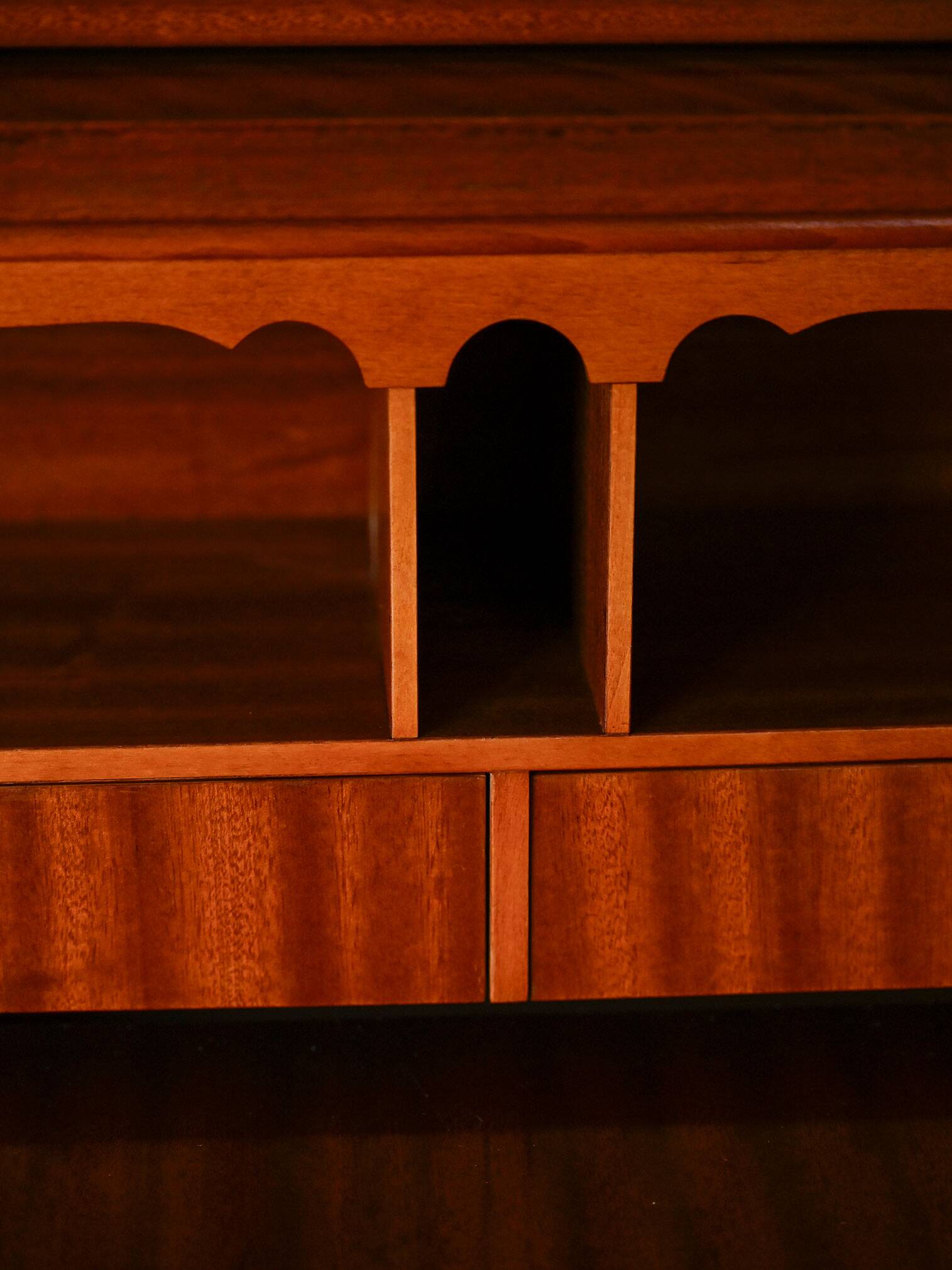 Scandinavian bookcase with writing desk