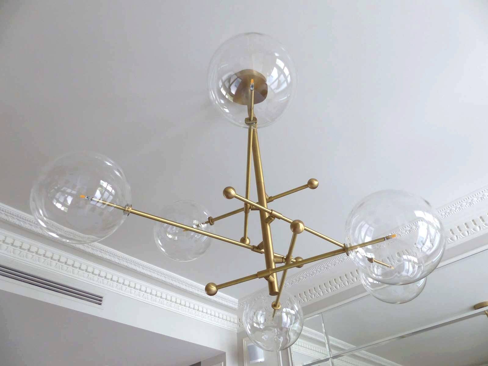 Suspension en laiton & verre Borosilicate " RD15 6 ARMS " design Schwung