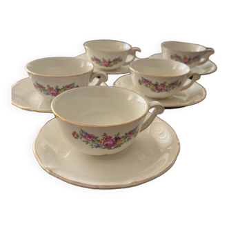Set of 5 cups with saucer Ceranord St Amand