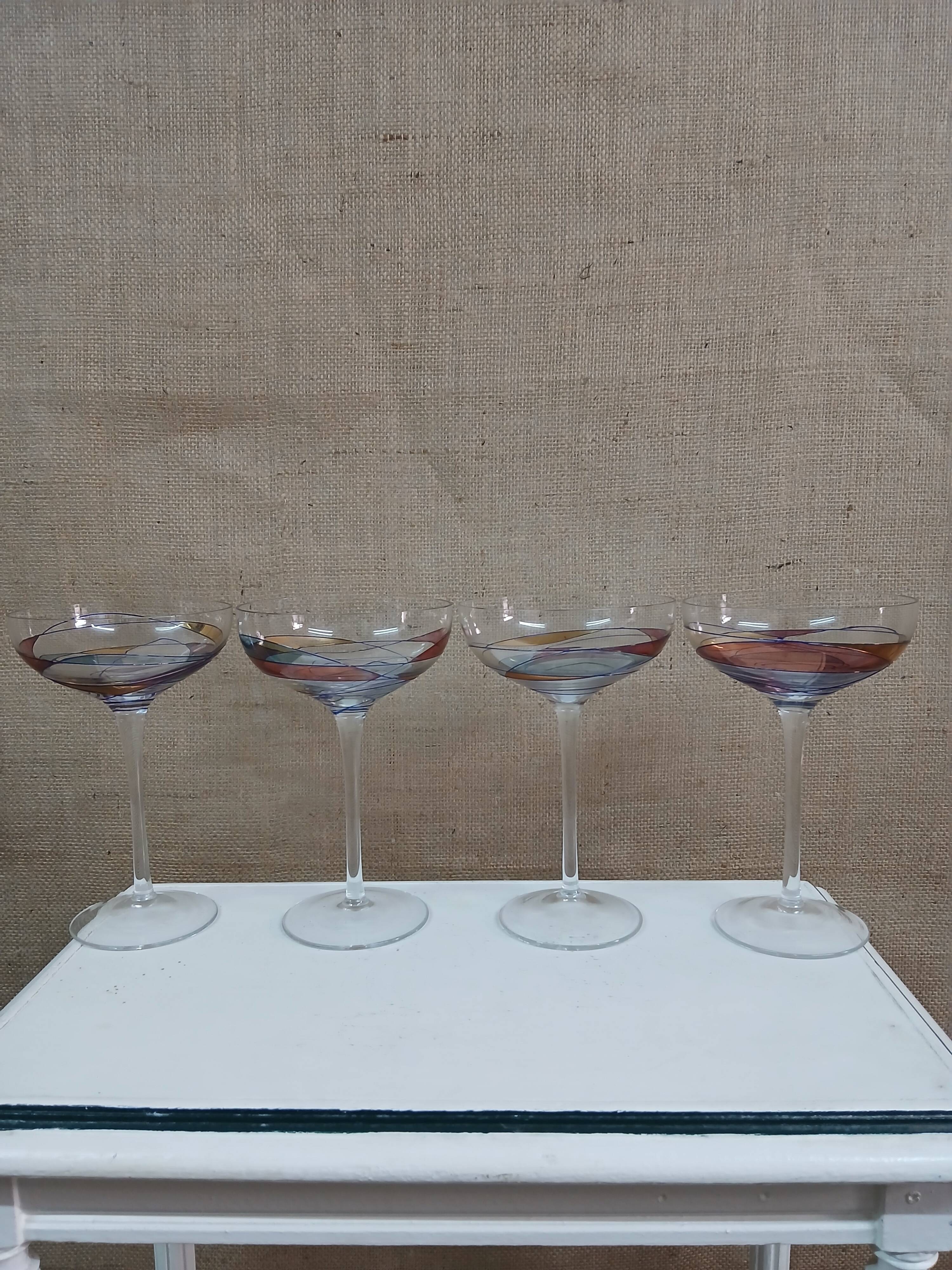 Multi-colored crystal glasses