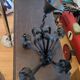 Black Vintage Wrought Iron 4 Light Chandelier - Spanish / Medieval Style