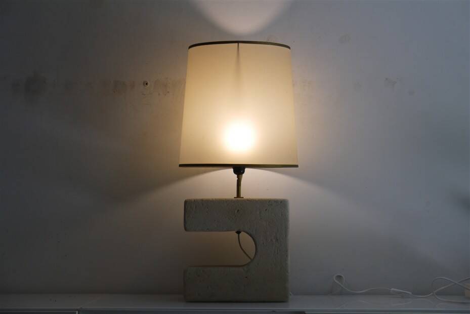 Large sculptural lamp in stone 1970