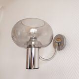 Vintage chrome metal wall light 1970s Sciolari style