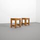 Solid Pine Midcentury Slat Stools, Sweden, 1960s