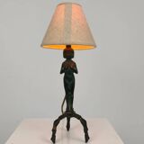 Beautiful bronze Egyptian lady table lamp 20th