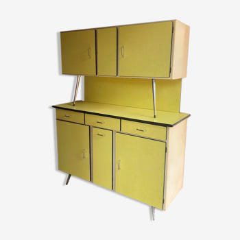 Kitchen furniture/buffet in bright yellow formica 50 years