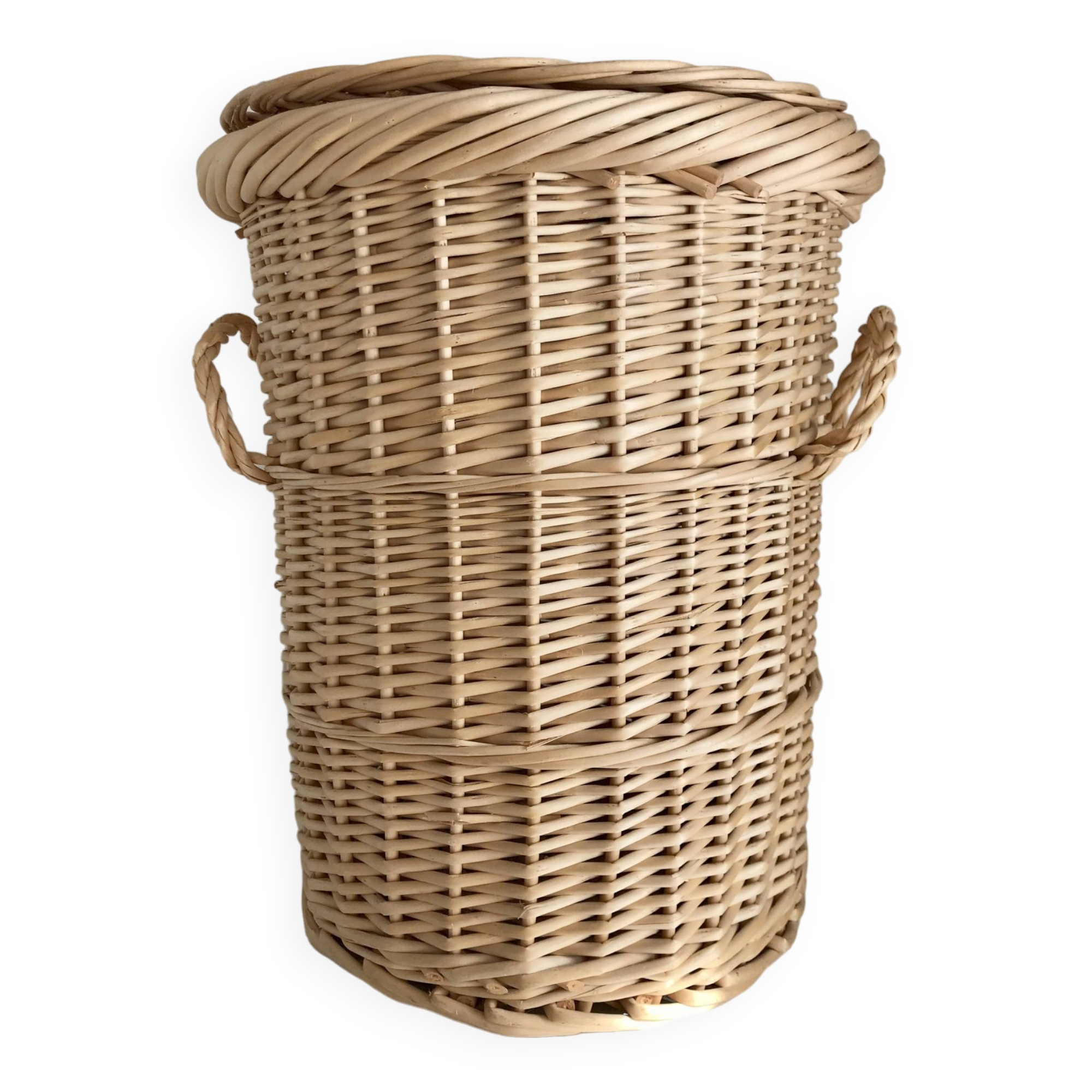 Wicker basket, waste paper basket with lid
