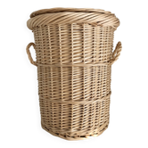 Wicker basket, waste paper basket with lid