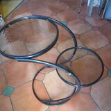 Metal selette and smoked glass by Yves Boutboul