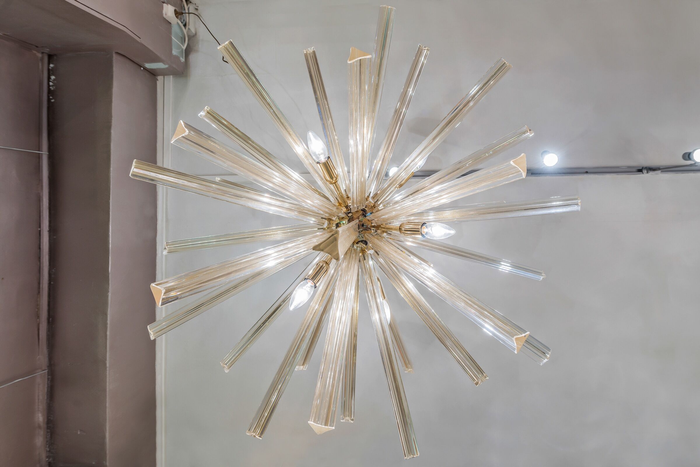 Lustre verre de murano avec triedri