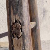 Two weathered wooden ladders H.135 cm