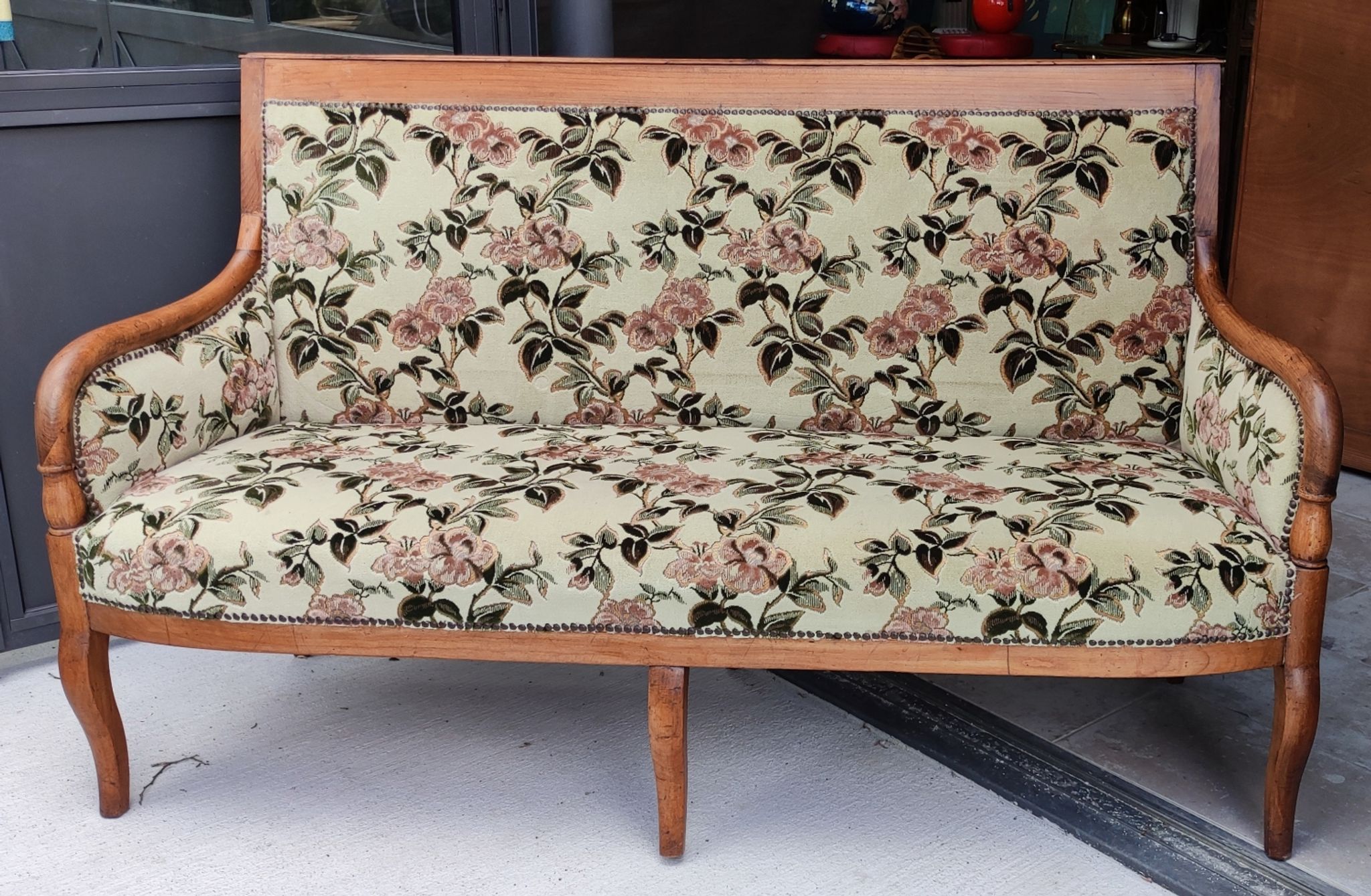 Old cherry wood bench