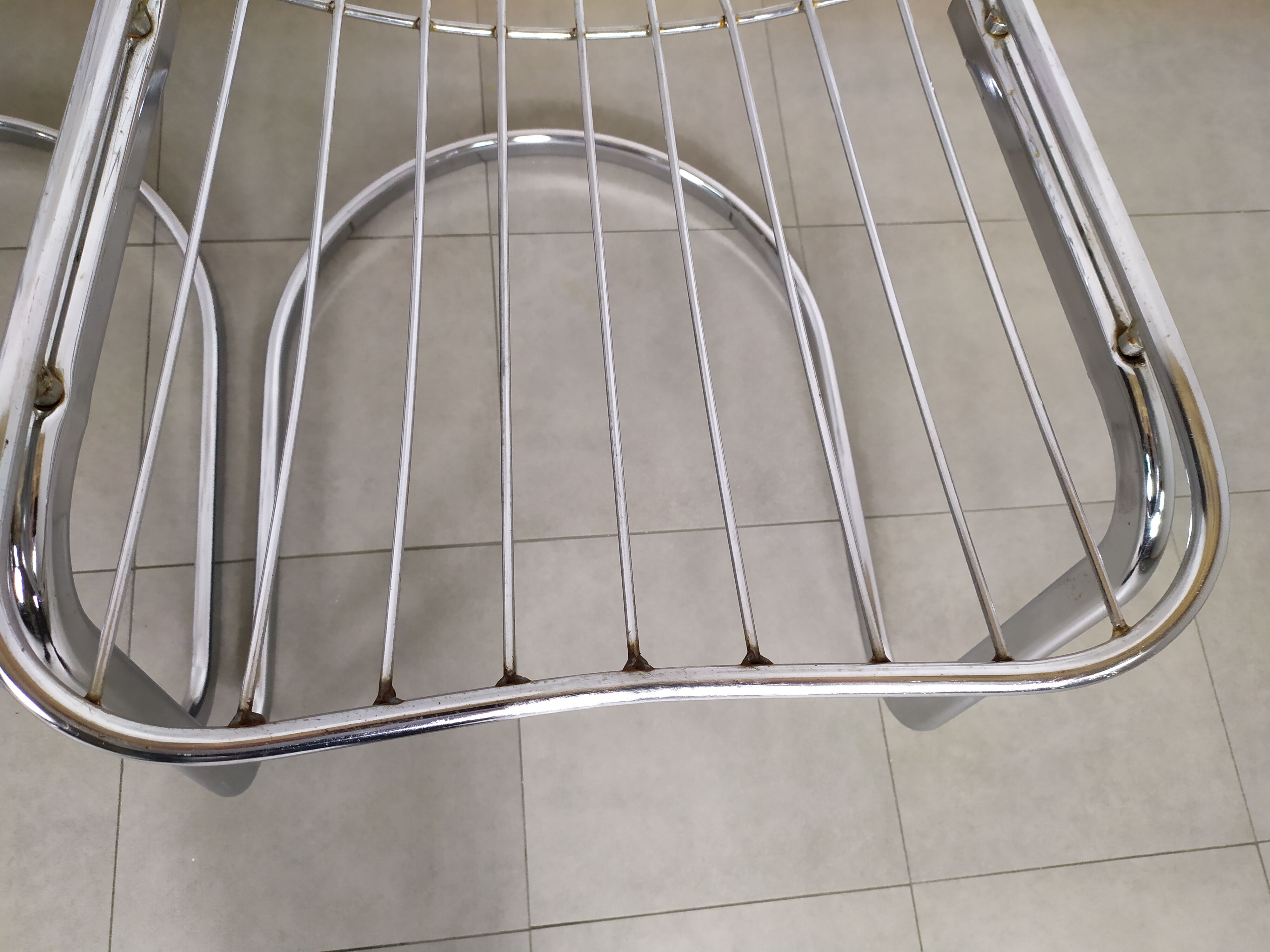 Lot de 4 chaise design en métal chromé années 70