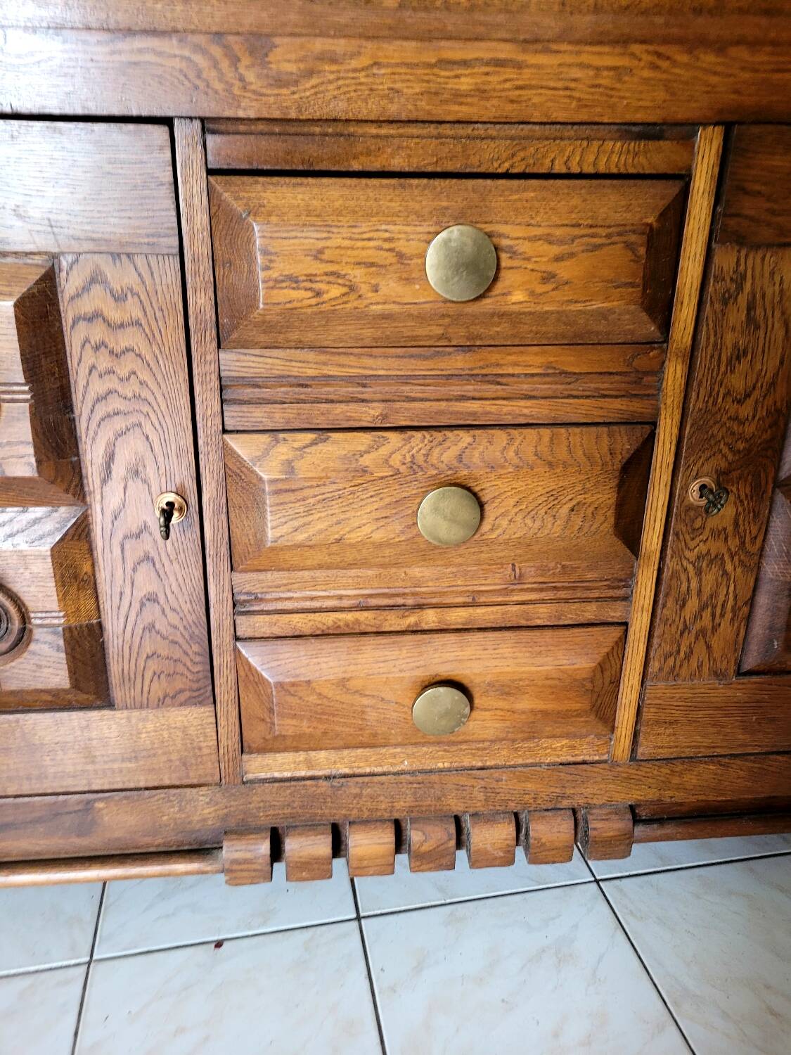 Vintage Art Deco oak sideboard