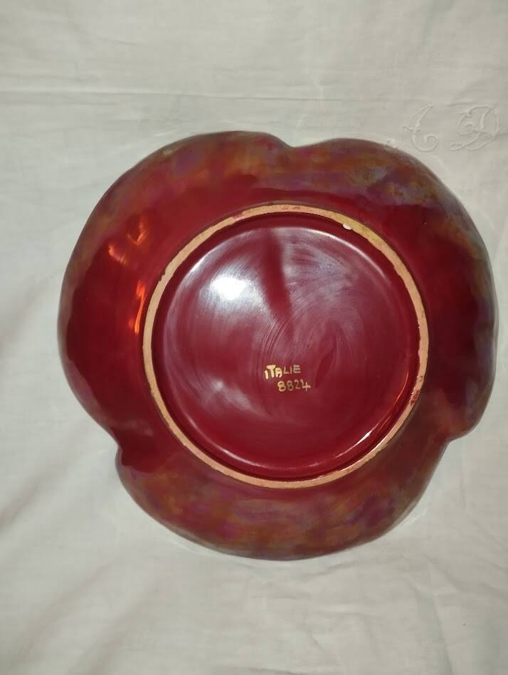 Very large Italian presentation plate with silver/gold relief –