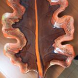 Coupe à fruit céramique de vallauris en forme de feuille (45 x 25 cm)