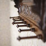 Early 20th Century Oak Coat Rack in Dark Brown, 1950s
