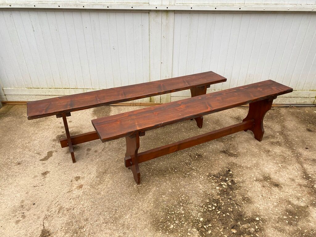 Pair of benches rustic 1950