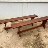 Pair of benches rustic 1950