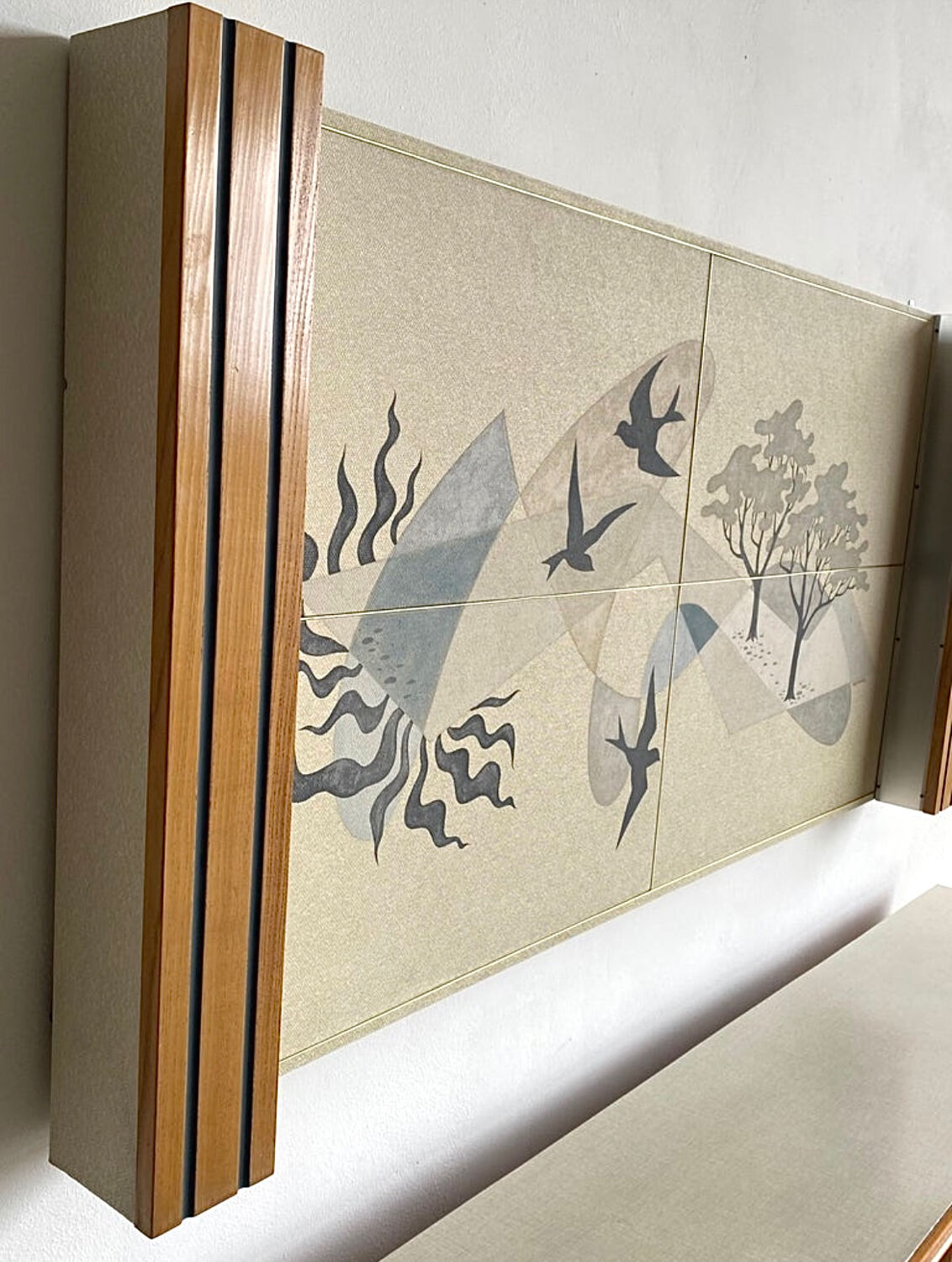 Sideboard and Matching Decorative Art Piece from the Cruise Liner "SS Rotterdam"