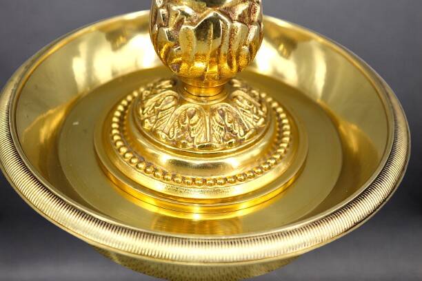 Bronze Bouillotte Lamp in Louis XVI Style with Two Lights "Lucien Gau"