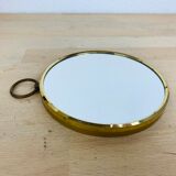 Mirror barber round strapping brass gilded