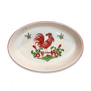 Plat en porcelaine décor coq