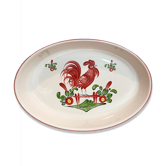 Porcelain dish rooster decoration