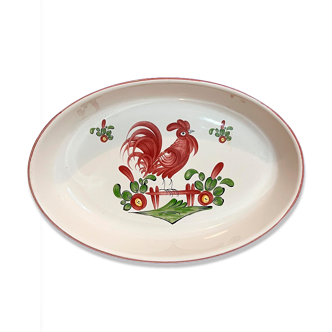 Plat en porcelaine décor coq