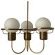 Suspended lamp with 3 glass balls and brass frame, Germany, 1960s