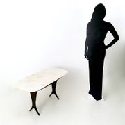 Table basse attribuée à Guglielmo Ulrich avec plateau en marbre de Carrare