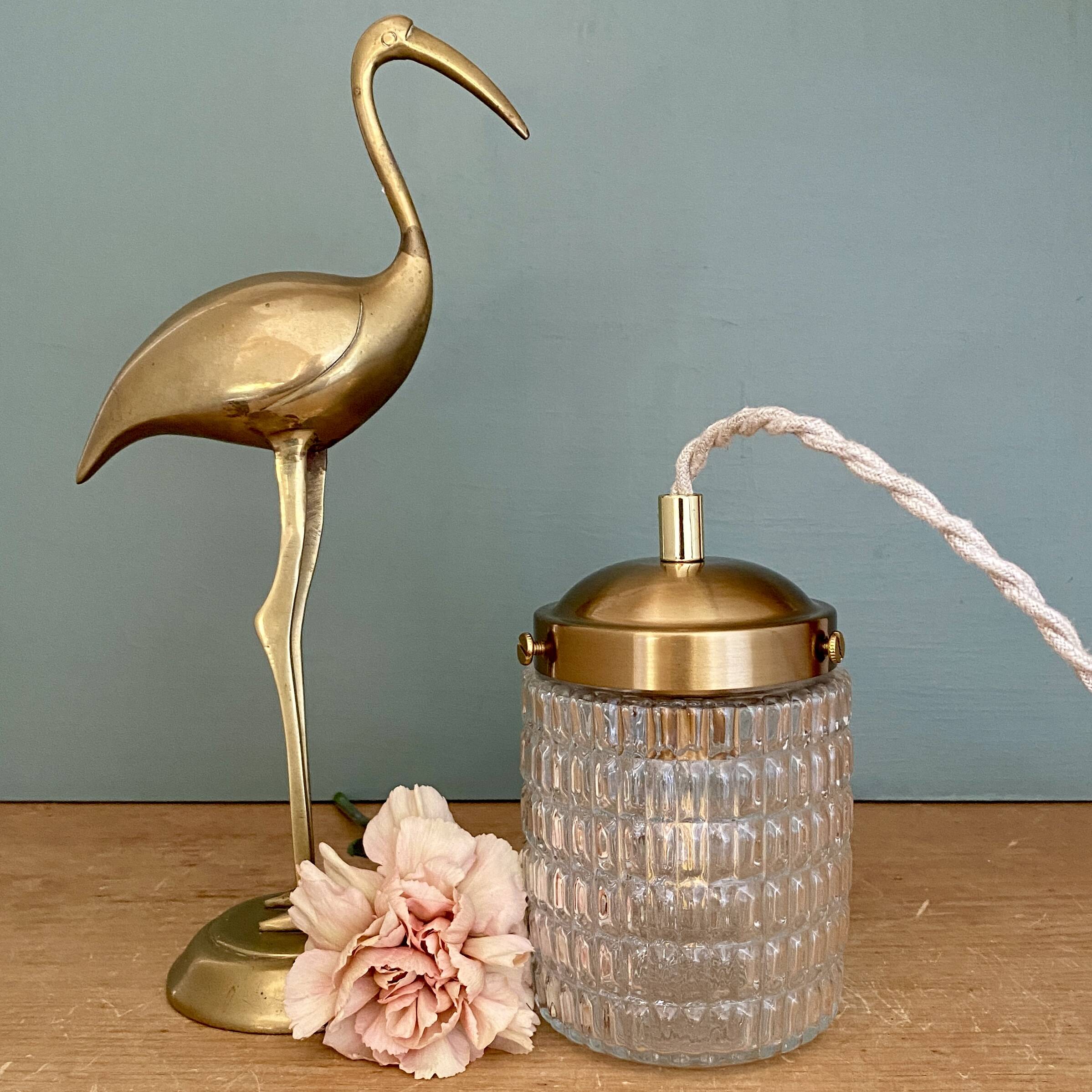 Vintage glass globe portable lamp or table lamp