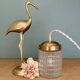 Vintage glass globe portable lamp or table lamp