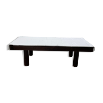 Table basse céramique Capron « herbier » blanc