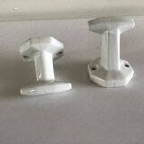 Set of 2 white porcelain hooks