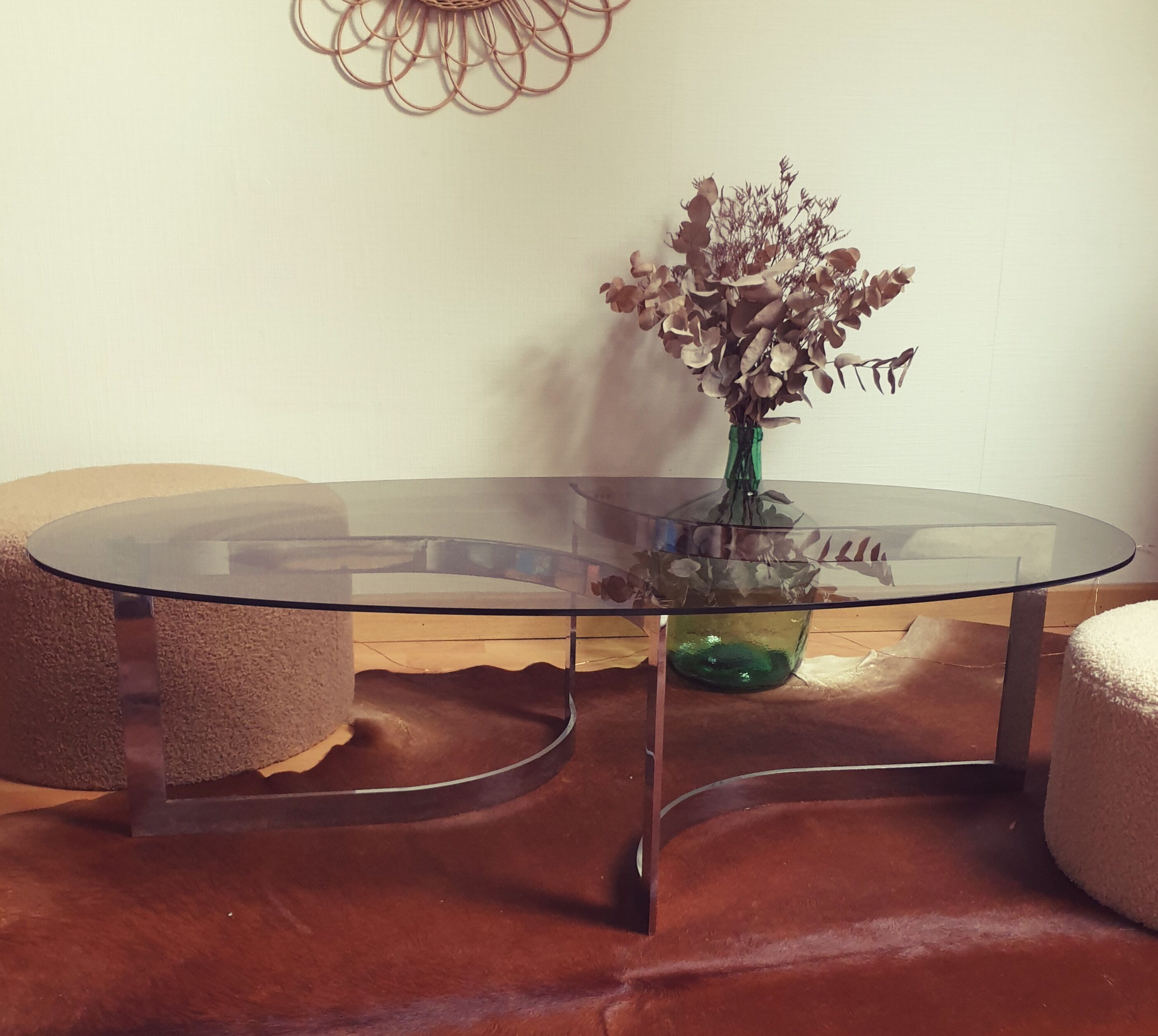 Table basse vintage années 70 Bauhaus Paul Legeard
