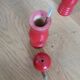 Pepper mill and turned wooden salt shaker