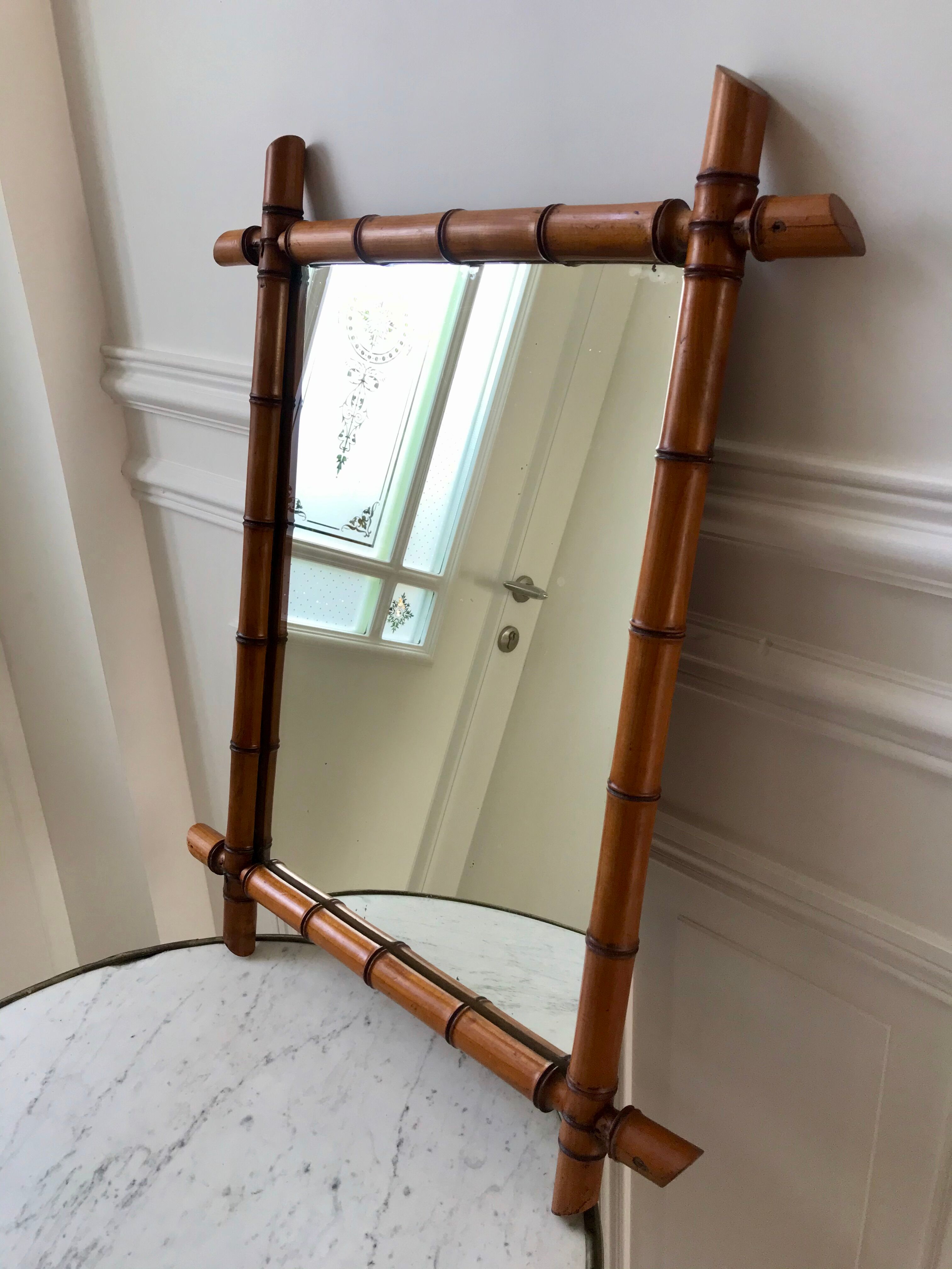 barber mirror style bamboo XXth