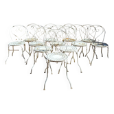 Exceptional set of 12 Fermob 1900 chairs + Montmartre table – In