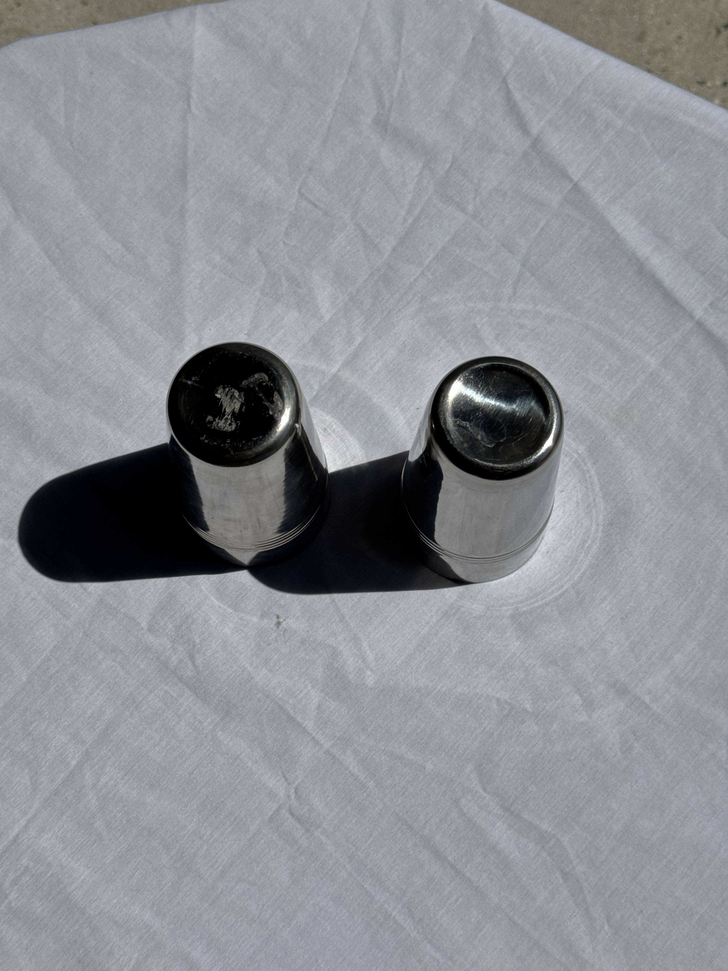 Set of 2 vintage stainless steel cups H12 D7