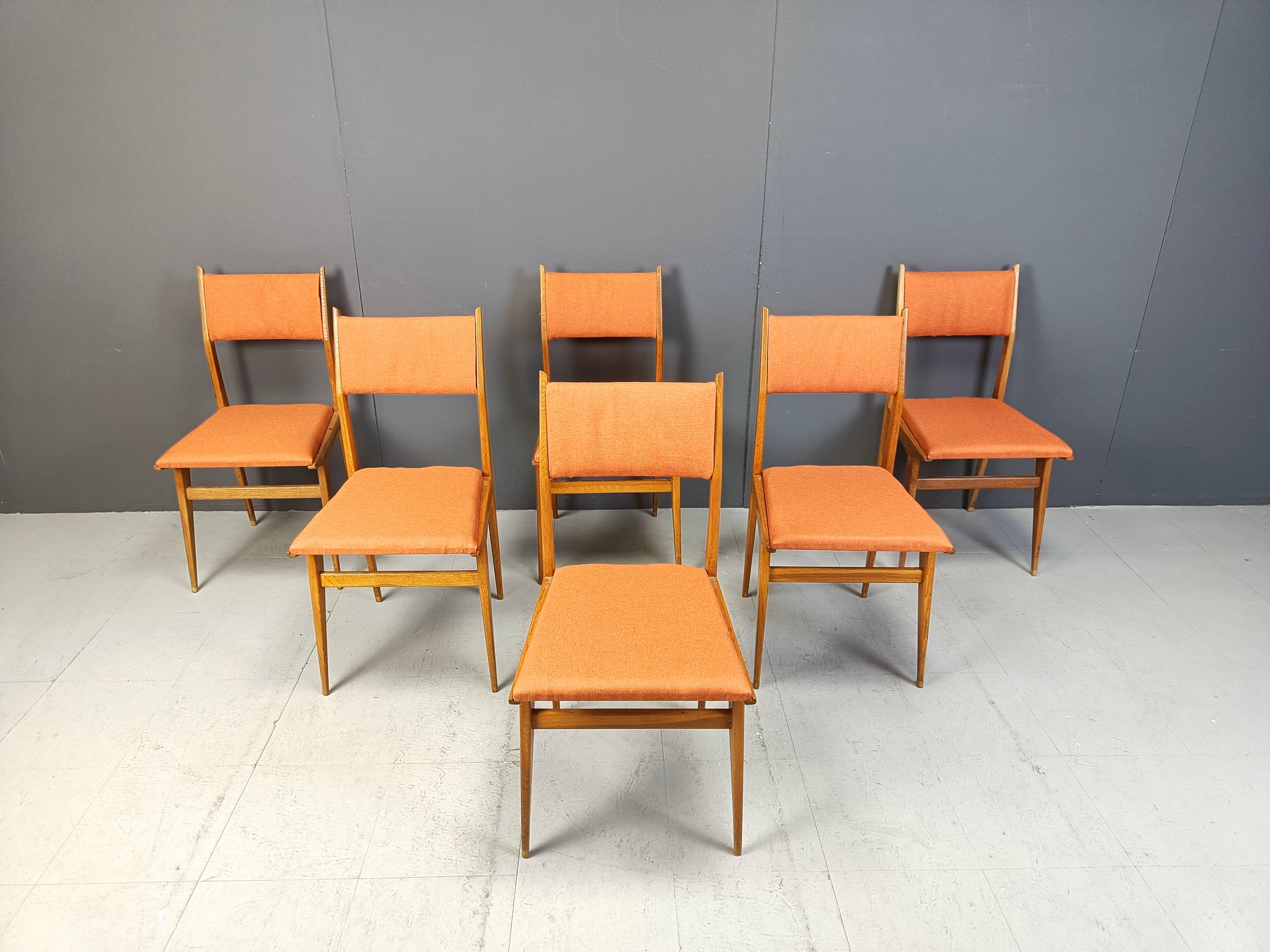 Chaises de salle à manger italiennes du milieu du siècle, années 1950