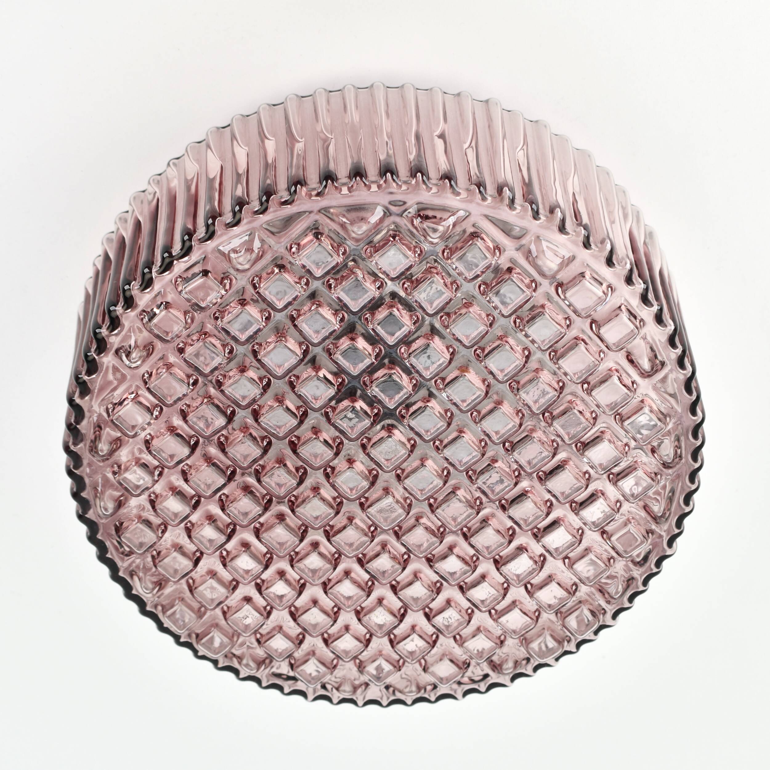 Mid-century modern amethyst glass flush mount, 1970s