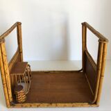 Bureau enfant en rotin avec son fauteuil