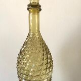 Lot of 2 Italian carafes in textured glass in yellow and blue, 1960