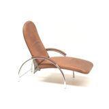 Optima adjustable relax armchair by Ingmar Relling in cognac leather