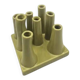 Green ceramic multi-tube vase