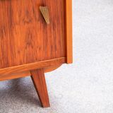 Vintage scandinavian sideboard feet compass walnut 1960