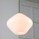 Mid-century italian white opaline and brass lamp