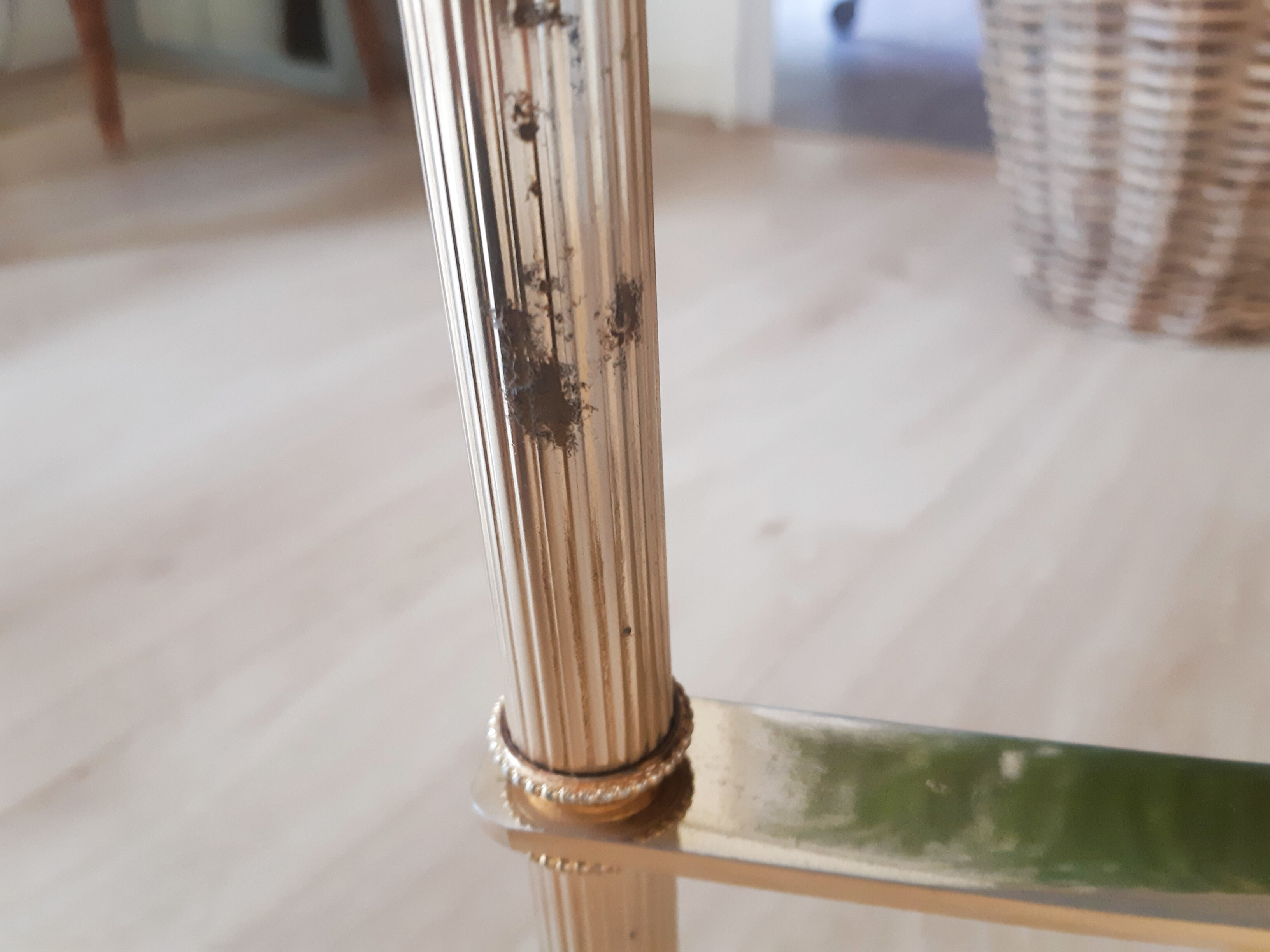 Marble and brass coffee table