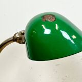 Vintage Green Enamel Bank Lamp, 1950s